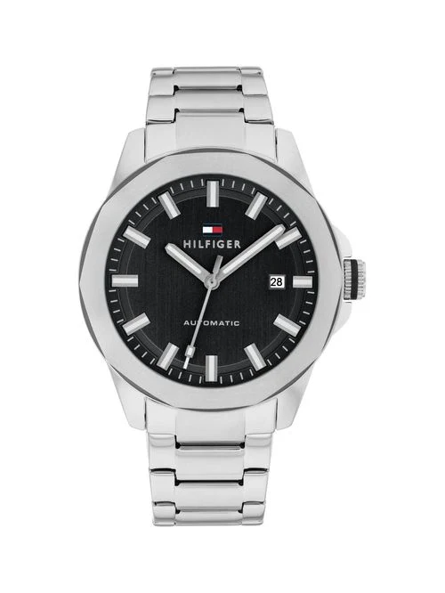 Tommy Hilfiger 1792198 Herrenuhr Silber • Texturiertes Zifferblatt mit Datum • 5 BAR Wasserdicht