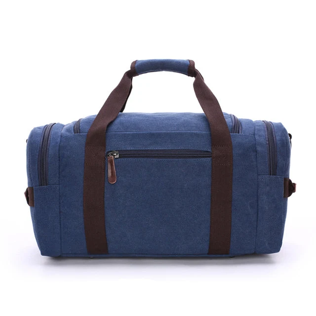 Ruime Reistas van Leer en Canvas - Waterdicht - Blauw - Duurzaam voor Werk en Weekendtrips - Stijlvol | Sansoti