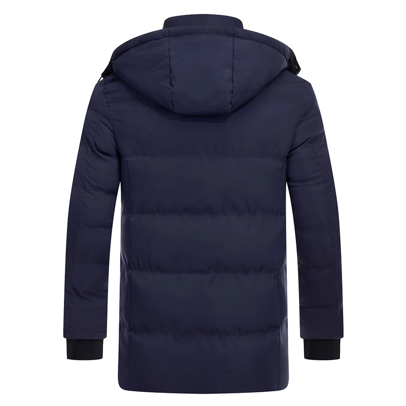 Gewatteerde Winterparka Heren Waterafstotend Afneembare Capuchon Donsblauw Zwart Warme Outdoor Winterjas | Sansoti