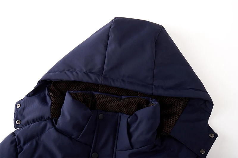 Gewatteerde Winterparka Heren Waterafstotend Afneembare Capuchon Donsblauw Zwart Warme Outdoor Winterjas | Sansoti