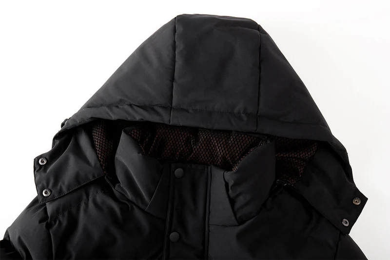Gewatteerde Winterparka Heren Waterafstotend Afneembare Capuchon Donsblauw Zwart Warme Outdoor Winterjas | Sansoti