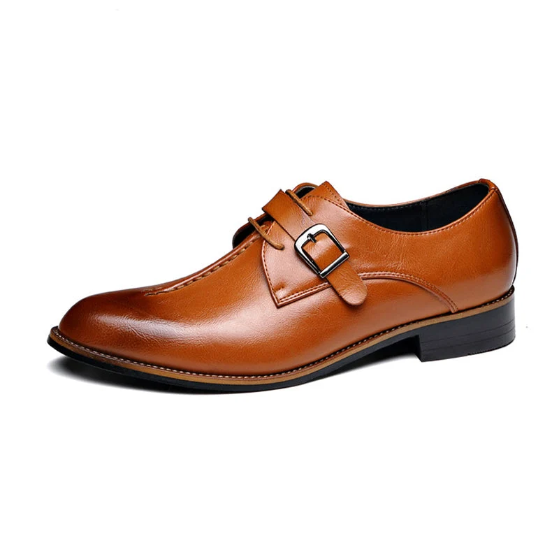Klassieke Herenschoenen Leer Chocoladebruin Oxford Stijl Waterdicht Krasvast Duurzaam Elegante Look Business | Sansoti