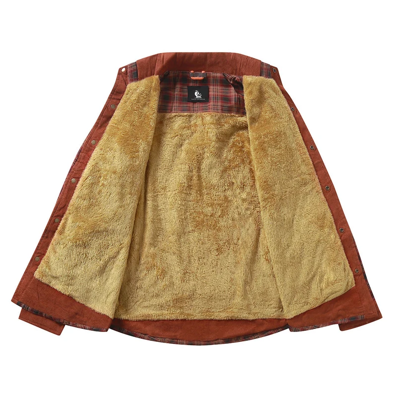 Gevoerde Overhemdjack Heren Geruit Flanel Tussenjas Vintage Rood Grijs Zwart Herfst Winter Warm Casual | Sansoti
