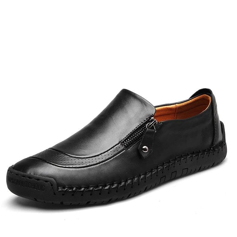 Leren Mocassins Waterbestendig Comfortabel Casual Dames Heren Schoenen Verschillende Maten Zwart Instappers | Sansoti