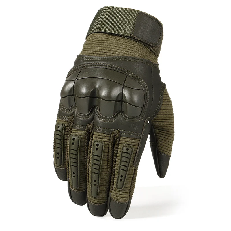 Tactische Handschoenen Leer Katoen Outdoor Groen Survival Klussen Tuin Werkhandschoenen Anti-Slip Grip S M L XL | Sansoti