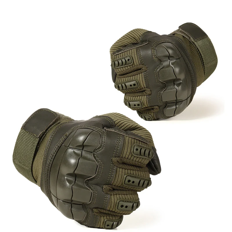 Tactische Handschoenen Leer Katoen Outdoor Groen Survival Klussen Tuin Werkhandschoenen Anti-Slip Grip S M L XL | Sansoti