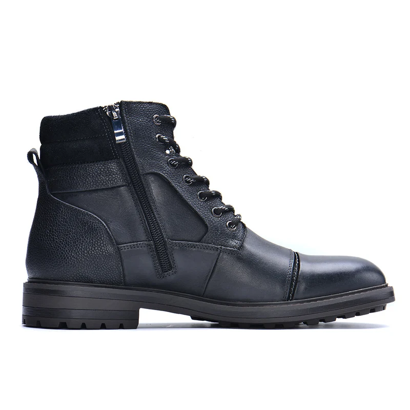 Leren Heren Boots Zwart Bruin Waterdicht met Verstevigde Zool Comfortabel voor Dagelijks Werk Wandelen | Sansoti