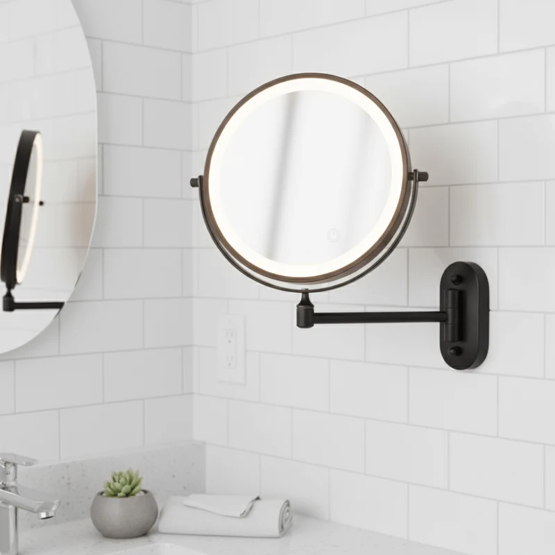 Vergrotende Spiegel LED Oplaadbaar Dimbaar Make-up Badkamer Cosmeticaspiegel Rond 20cm | Sansoti