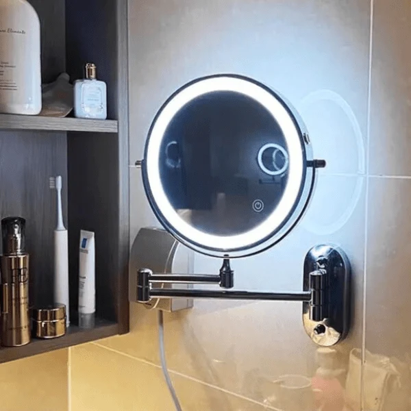 Vergrotende Spiegel LED Oplaadbaar Dimbaar Make-up Badkamer Cosmeticaspiegel Rond 20cm | Sansoti