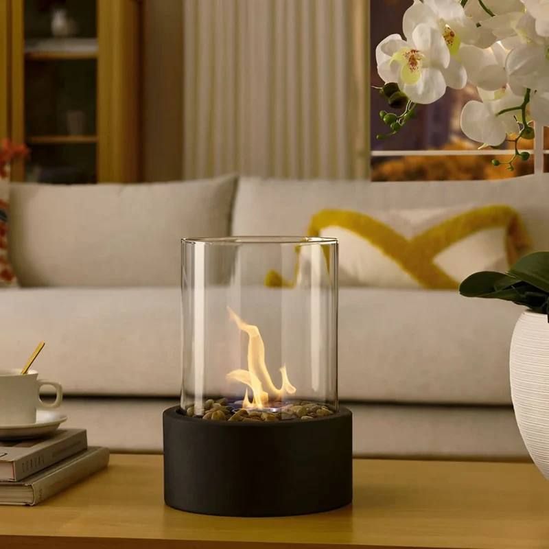 Tafelhaard Bioethanol Rookvrij Glas Modern Sfeervol Binnen Buiten | Sansoti