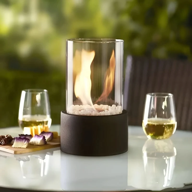 Tafelhaard Bioethanol Rookvrij Glas Modern Sfeervol Binnen Buiten | Sansoti