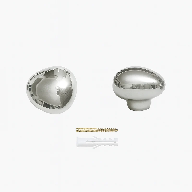 Wandhaak Druppel Chroom Keramiek Zilver Set 2 Stuks Hal Badkamer Modern | Sansoti