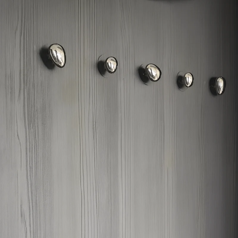 Wandhaak Druppel Chroom Keramiek Zilver Set 2 Stuks Hal Badkamer Modern | Sansoti