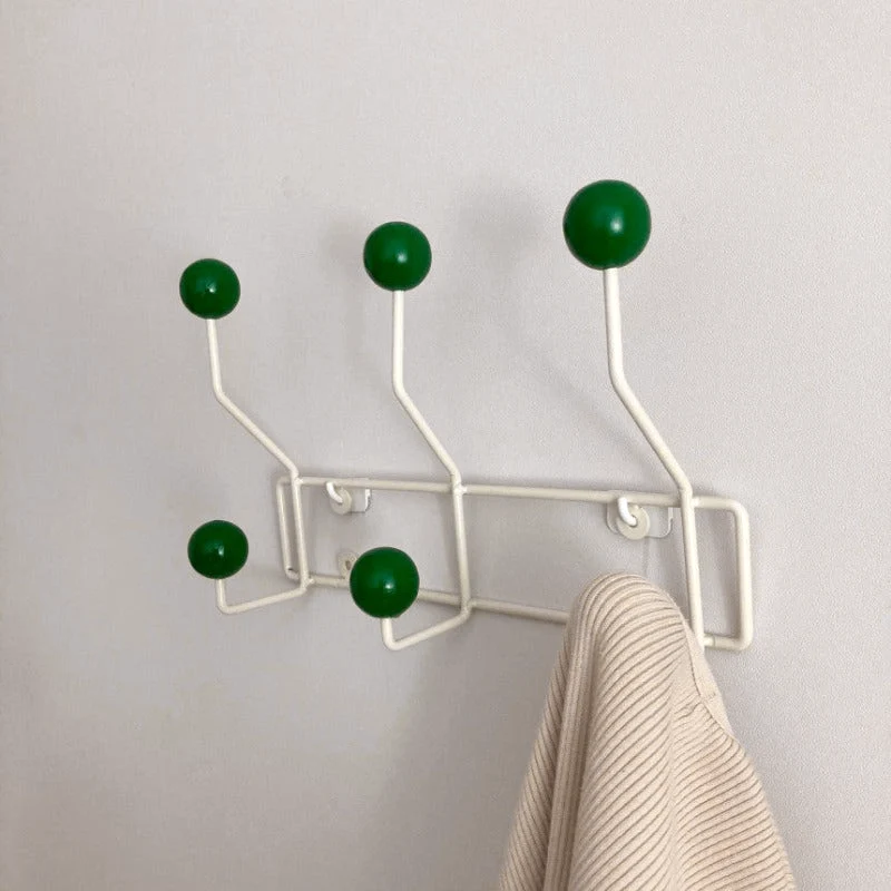 Kapstok Wandhaak Metaal Mid-Century Stijl 3 of 4 Haken Geel Groen Wit Hal | Sansoti