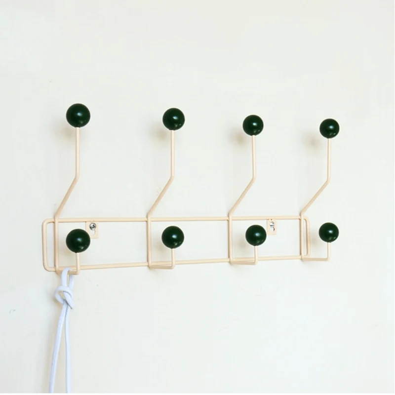 Kapstok Wandhaak Metaal Mid-Century Stijl 3 of 4 Haken Geel Groen Wit Hal | Sansoti