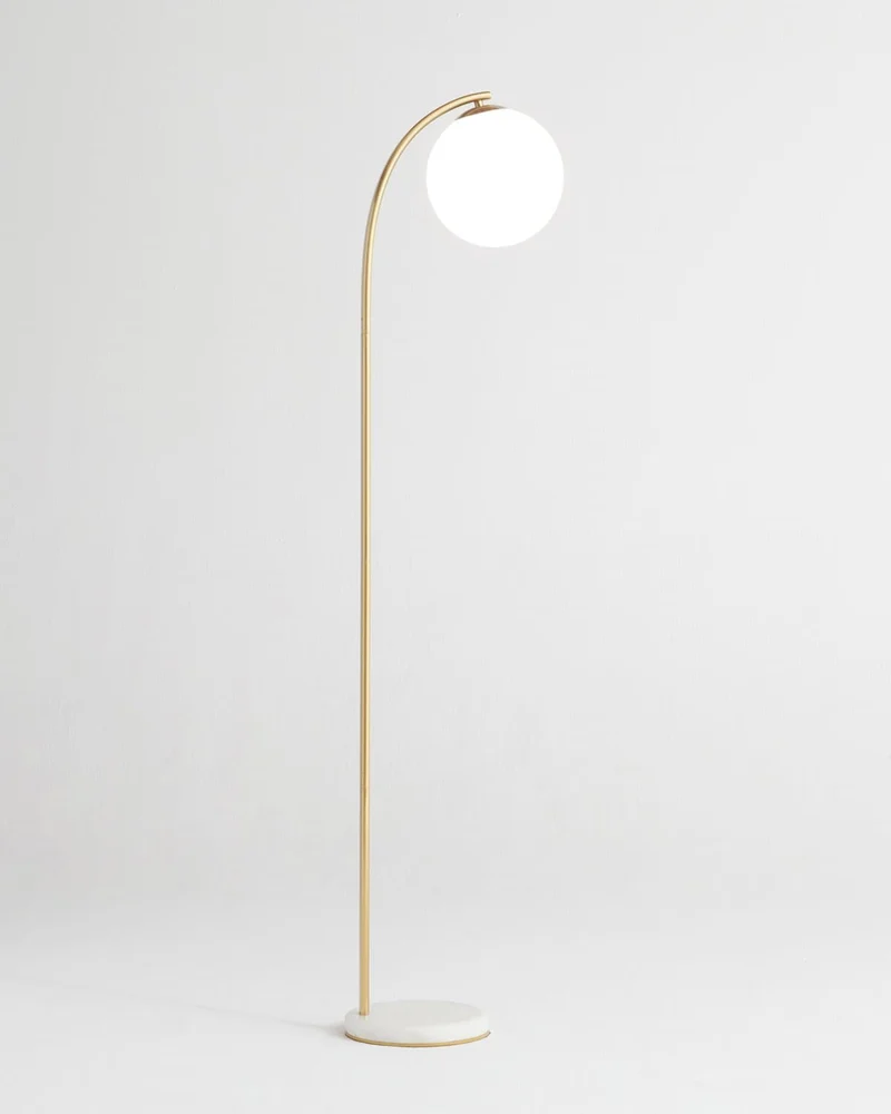 Vloerlamp Marmeren Voet Messing Glazen Bol LED 168cm Staande Lamp Woonkamer Modern