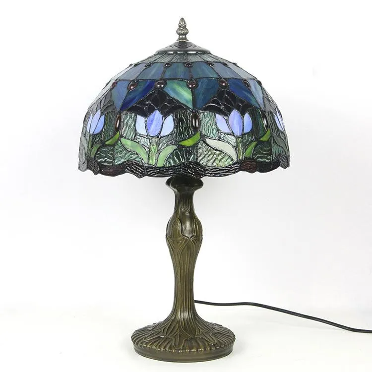 Tiffany Tafellamp Buntglas Klassiek 45cm E26 Glas Metaal Woonkamer | Sansoti