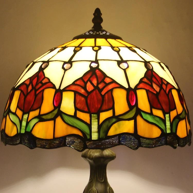 Tiffany Tafellamp Buntglas Klassiek 45cm E26 Glas Metaal Woonkamer | Sansoti