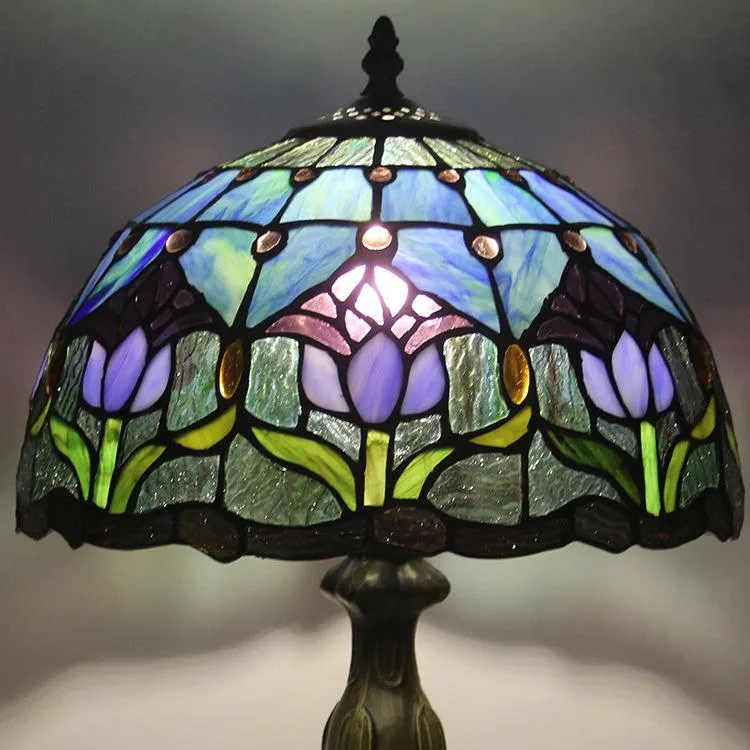 Tiffany Tafellamp Buntglas Klassiek 45cm E26 Glas Metaal Woonkamer | Sansoti
