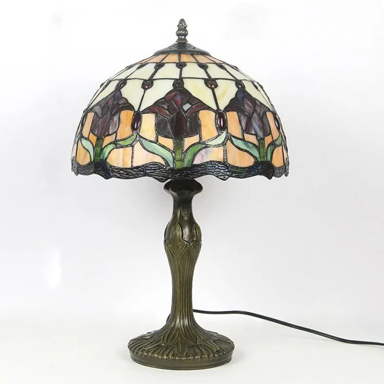 Tiffany Tafellamp Buntglas Klassiek 45cm E26 Glas Metaal Woonkamer | Sansoti