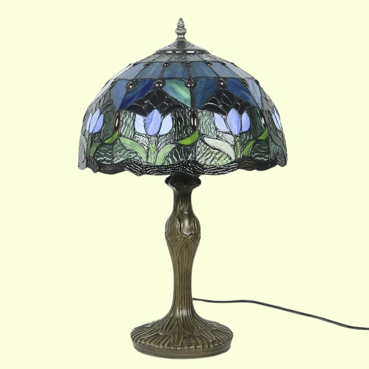 Tiffany Tafellamp Buntglas Klassiek 45cm E26 Glas Metaal Woonkamer | Sansoti