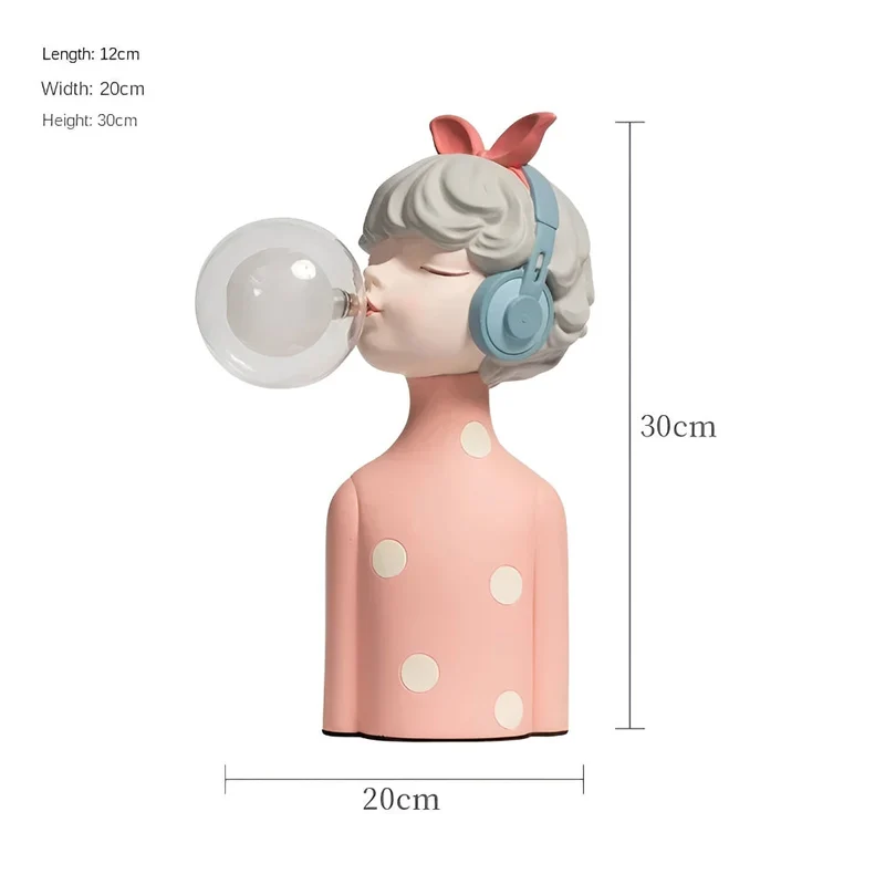 Tafellamp Meisje Bubble LED Design 25-36cm USB Sfeerverlichting | Sansoti