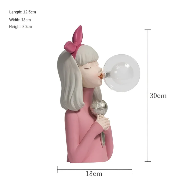 Tafellamp Meisje Bubble LED Design 25-36cm USB Sfeerverlichting | Sansoti