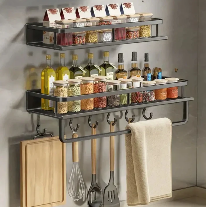 Wandrek Keuken Metaal Met Handdoekhouder 30-50cm Muur Organizer | Sansoti