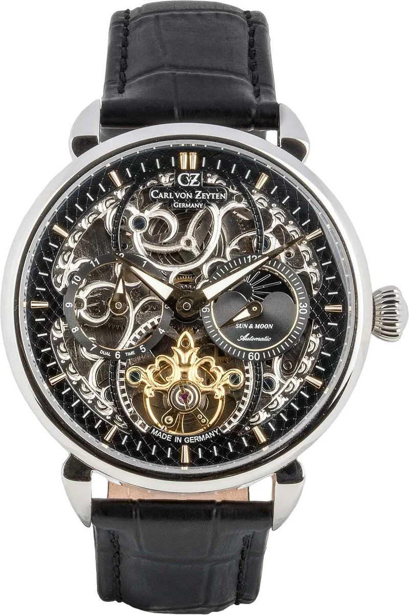 Carl von Zeyten Neukirch CVZ0005BKGS Herrenuhr • Skelettiertes Zifferblatt • Sun & Moon