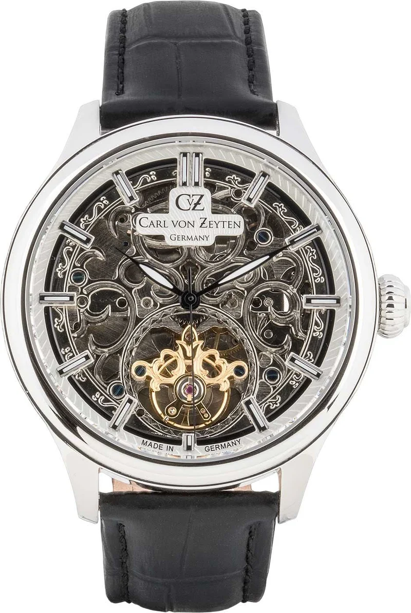 Carl von Zeyten Baden-Baden CVZ0014SWHS Herrenuhr • Skelettiertes Zifferblatt • Edles Milanaiseband