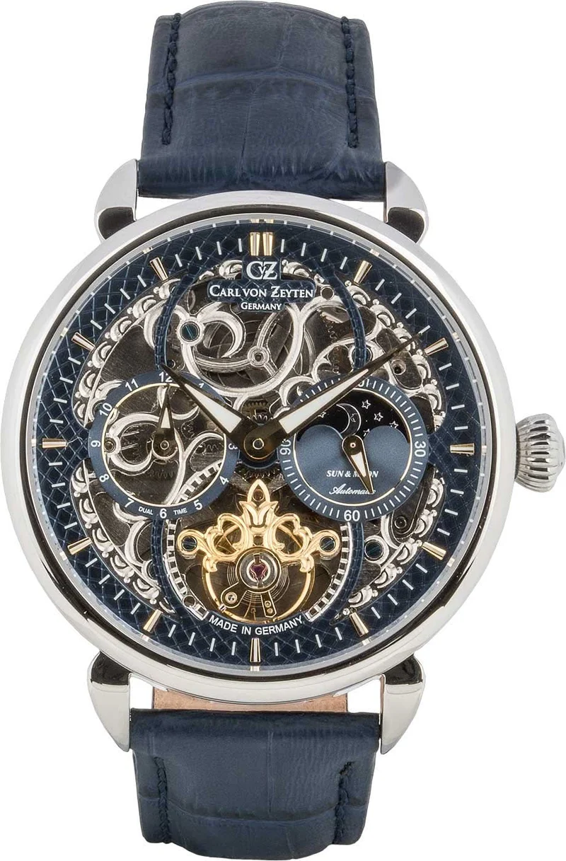 Carl von Zeyten Neukirch CVZ0005BLGS Herrenuhr • Skelettiert • Dual Time