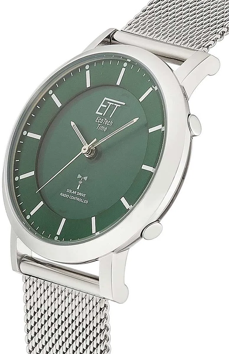 Eco Tech Time Solar Drive Basic ELS-11618-81MS Damenuhr • Funk-Solar • Edelstahl