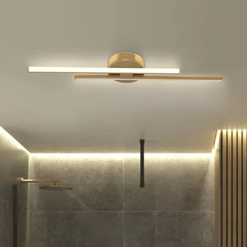 Plafondlamp LED Strip 12W Koel Wit Zwart Messing Nikkel 60-80cm Keuken Modern