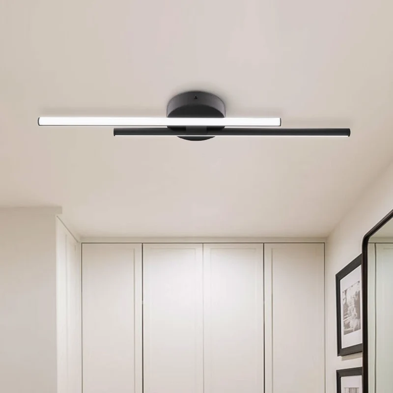 Plafondlamp LED Strip 12W Koel Wit Zwart Messing Nikkel 60-80cm Keuken Modern