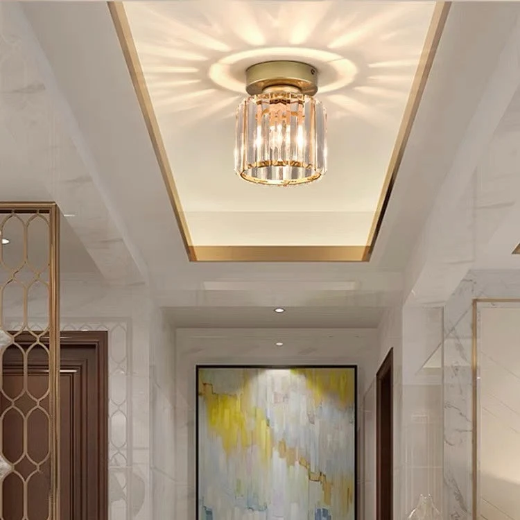 Plafondlamp Kristal Zwart Zilver Goud E27 Opbouw Modern Hal Woonkamer | Sansoti