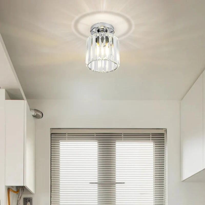 Plafondlamp Kristal Zwart Zilver Goud E27 Opbouw Modern Hal Woonkamer | Sansoti