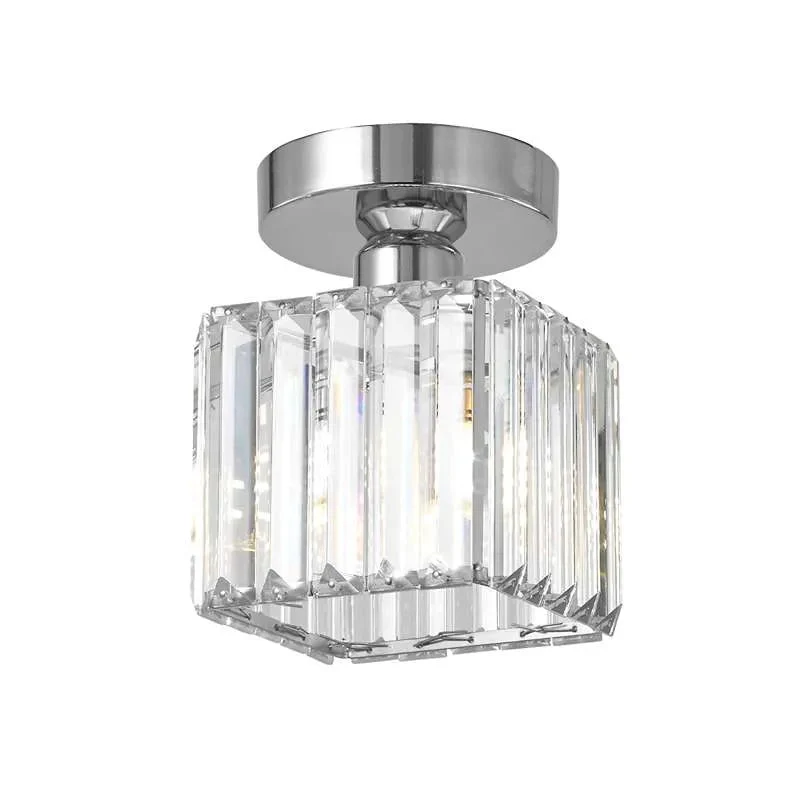 Plafondlamp Kristal Zwart Zilver Goud E27 Opbouw Modern Hal Woonkamer | Sansoti