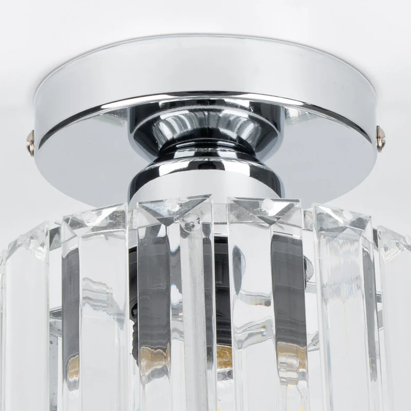 Plafondlamp Kristal Zwart Zilver Goud E27 Opbouw Modern Hal Woonkamer | Sansoti