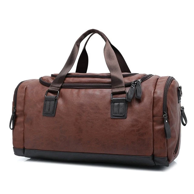 Leren Reistas voor Weekendtrips en Zakenreizen - Waterdicht Krasbestendig Handbagage Cognac Zadelleer | Sansoti