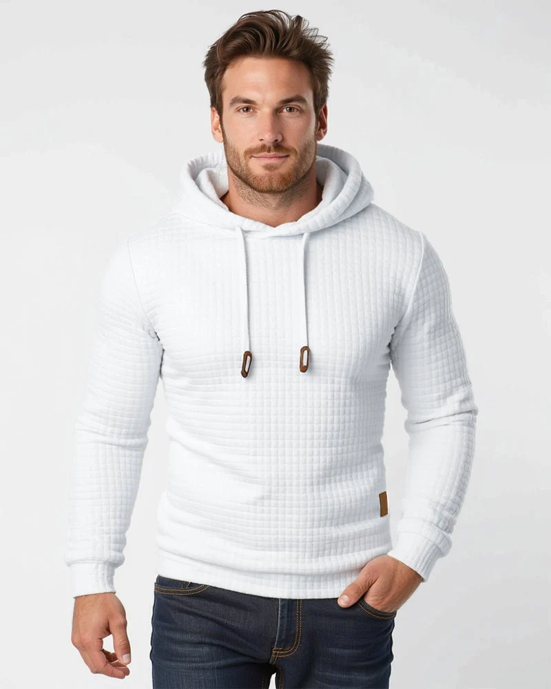Gebreide Hoodie met Gestructureerd Patroon Slim Fit Capuchontrui voor Heren en Dames Comfortabel Sweatshirt | Sansoti