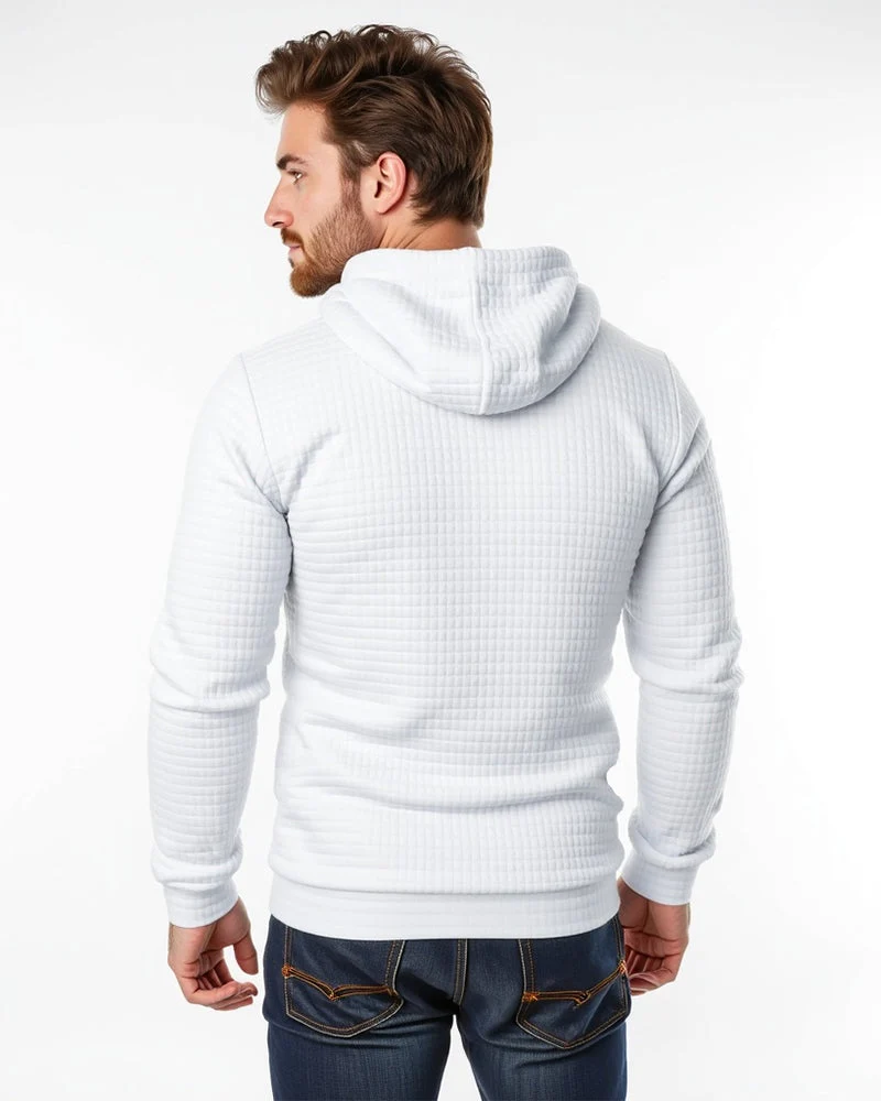 Gebreide Hoodie met Gestructureerd Patroon Slim Fit Capuchontrui voor Heren en Dames Comfortabel Sweatshirt | Sansoti