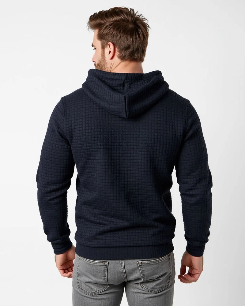 Gebreide Hoodie met Gestructureerd Patroon Slim Fit Capuchontrui voor Heren en Dames Comfortabel Sweatshirt | Sansoti