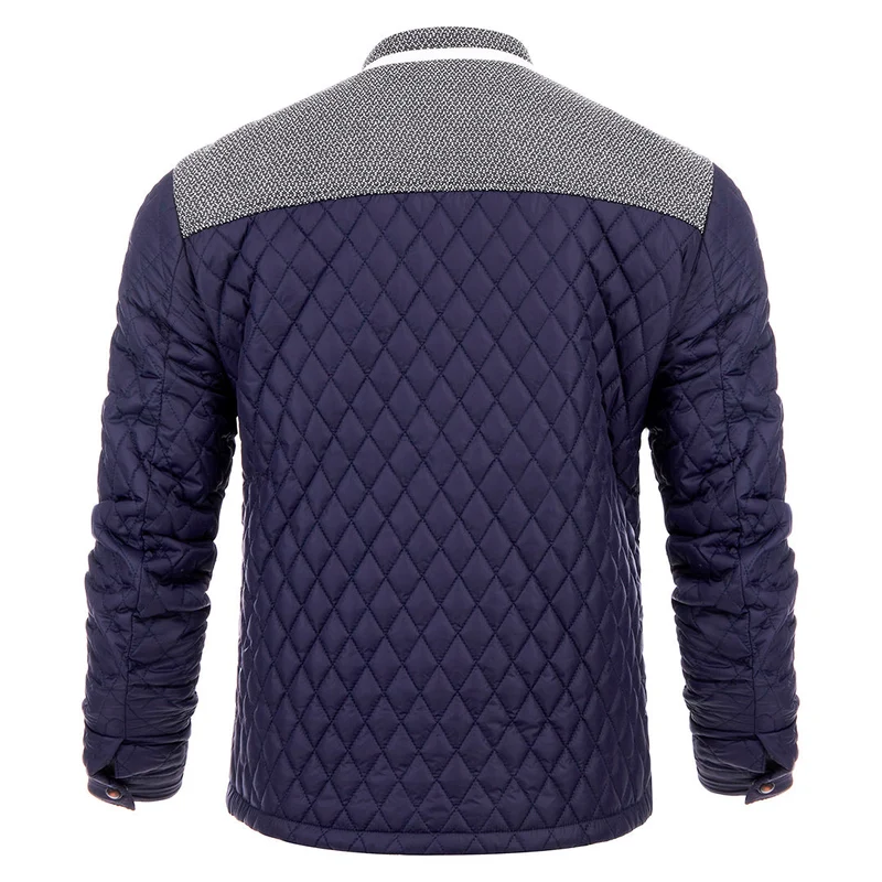 Gewatteerd Winterjack Heren Navy Polyester Waterafstotend Comfortabel Outdoor Jas voor Herfst Winter | Sansoti