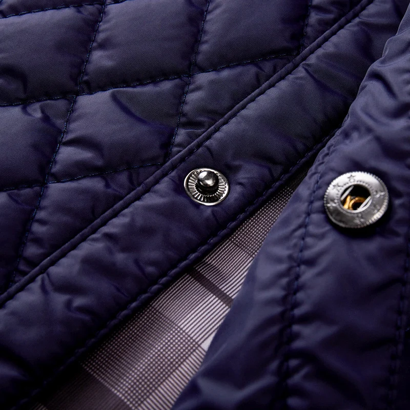 Gewatteerd Winterjack Heren Navy Polyester Waterafstotend Comfortabel Outdoor Jas voor Herfst Winter | Sansoti