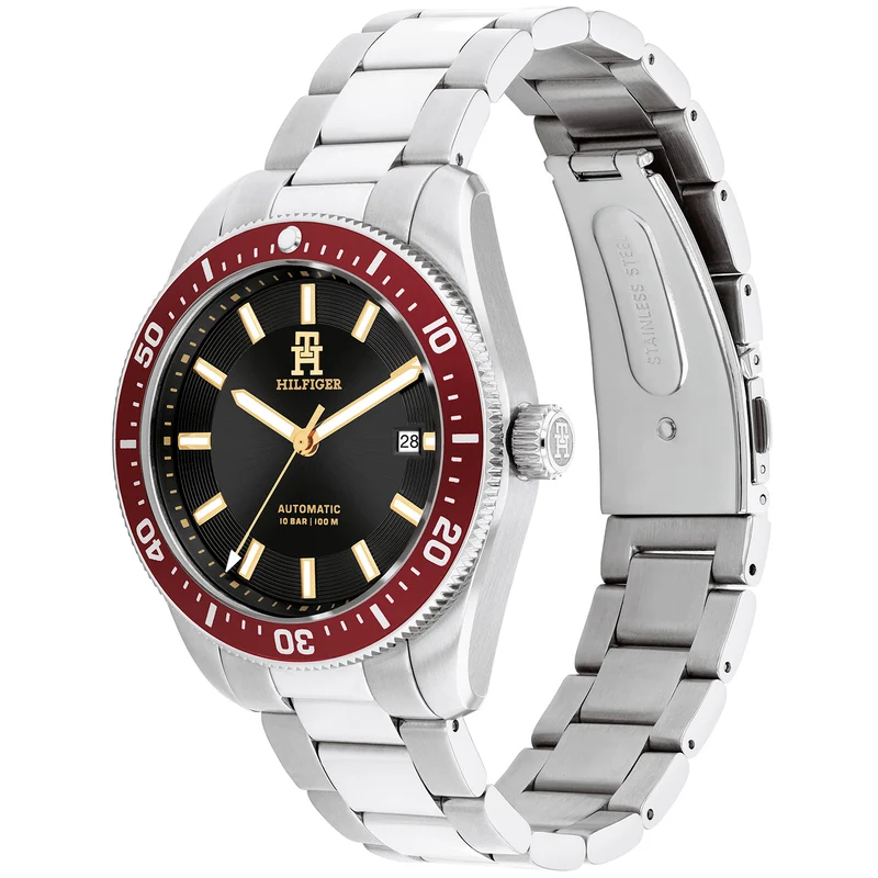 Tommy Hilfiger TH85 1792154 Herrenuhr Silber • Automatikwerk Miyota 8215 • 10 ATM Wasserdicht