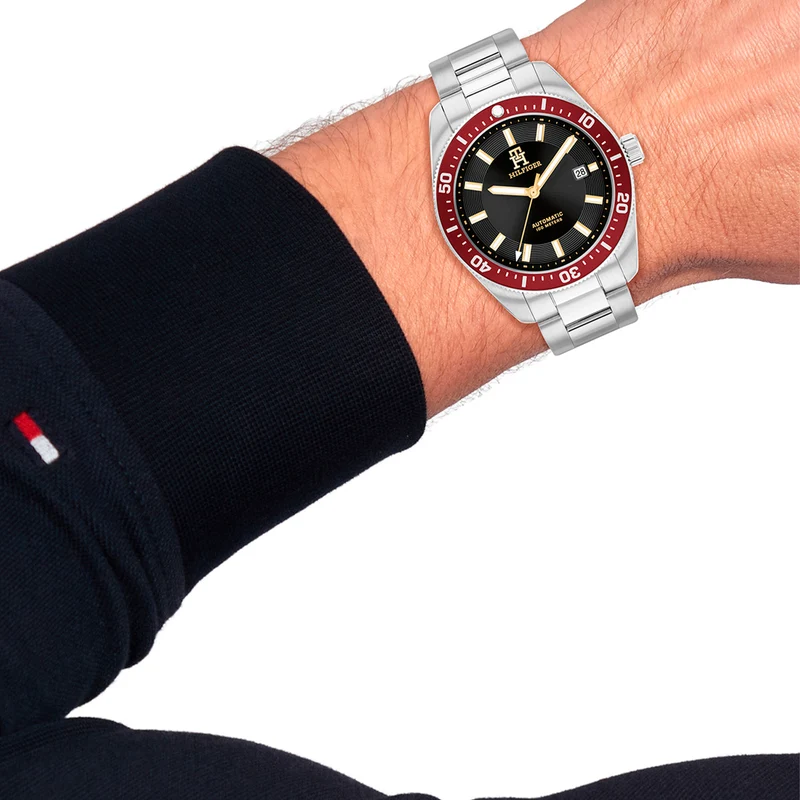 Tommy Hilfiger TH85 1792154 Herrenuhr Silber • Automatikwerk Miyota 8215 • 10 ATM Wasserdicht