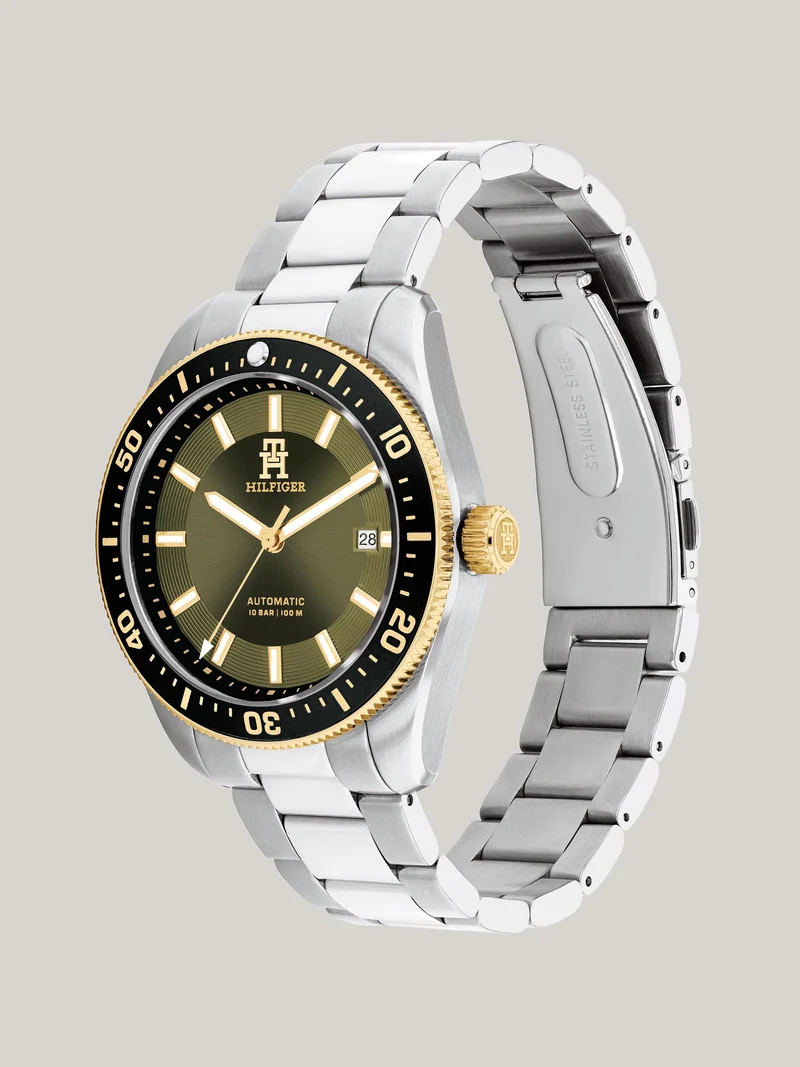 Tommy Hilfiger TH85 1792155 Herren Armbanduhr Grün • Automatikwerk • 10 Bar Wasserdicht