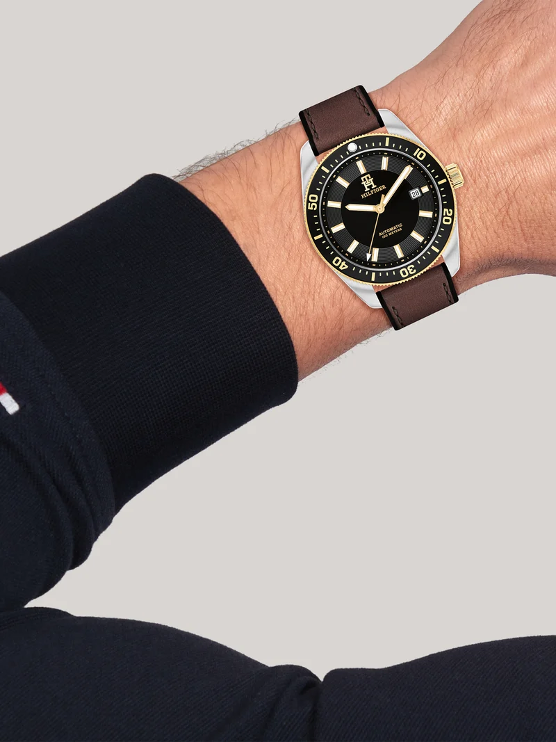 Tommy Hilfiger TH85 1792142 Herren Automatikuhr Schwarz • Automatikwerk • 10 Bar Wasserdicht