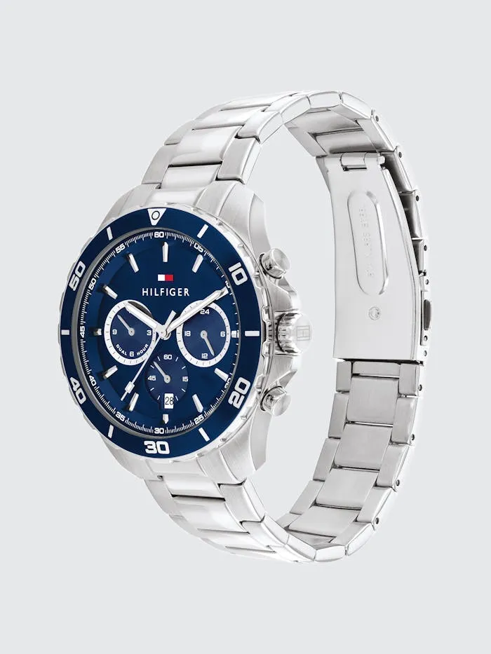 Tommy Hilfiger Jordan 1792094 Herrenuhr Blau • Edelstahlarmband • Multifunktion