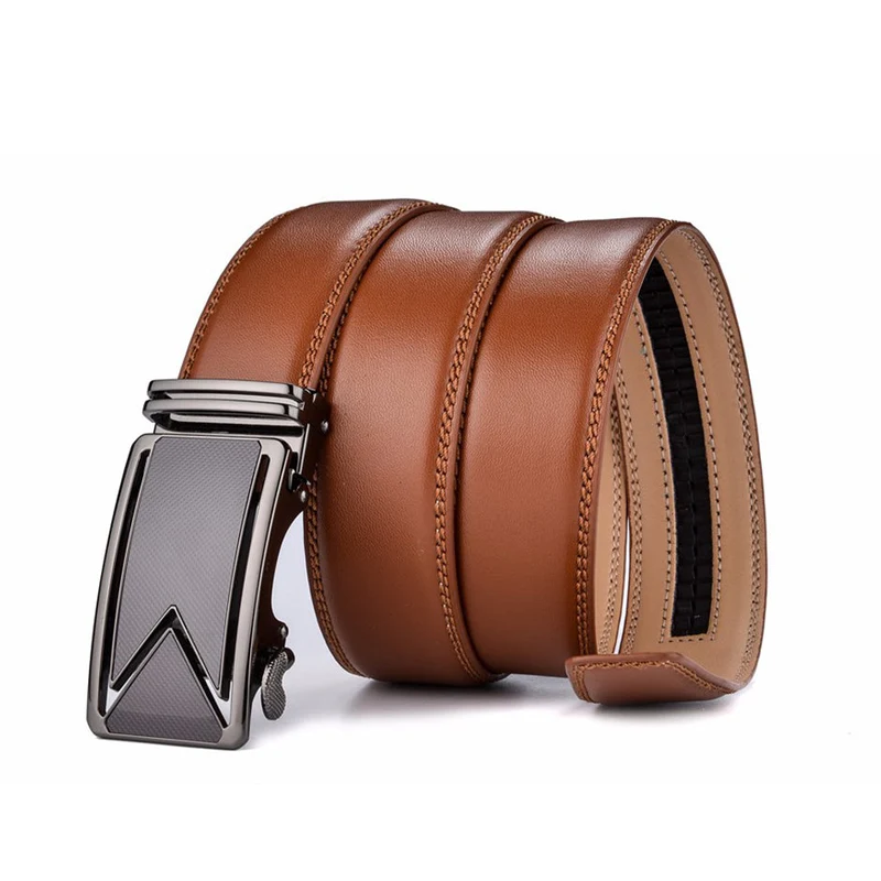 Lederen Riem Rundleder Zadelbruin met Gesp Waterdicht Krasbestendig Luxe Accessoire Herenriem Casual | Sansoti